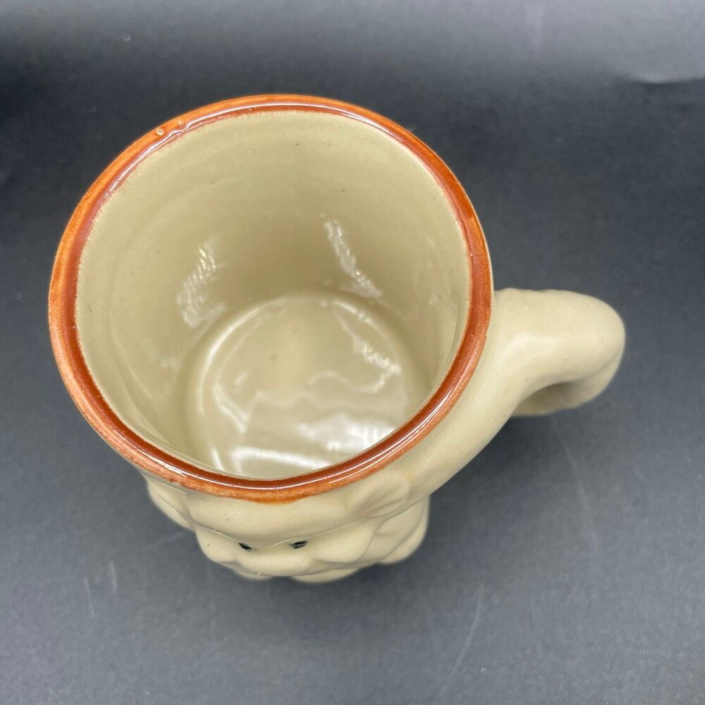 Vintage Unique Ape Gorilla Monkey Sculpted Handle Ceramic Coffee Tea Mug Rustic - Picture 2 of 7